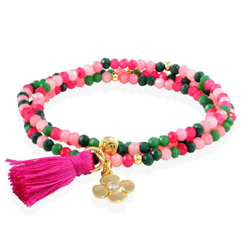 Pulsera ZEN FRAMBUESA con flor MARINA GARCIA