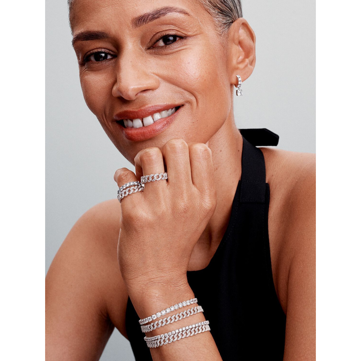 Pulsera de Cadena Pavé Cuban de PANDORATimeless - 593008C01