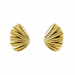 Pendientes de Oro de 18k con Diseño de Concha Abanico