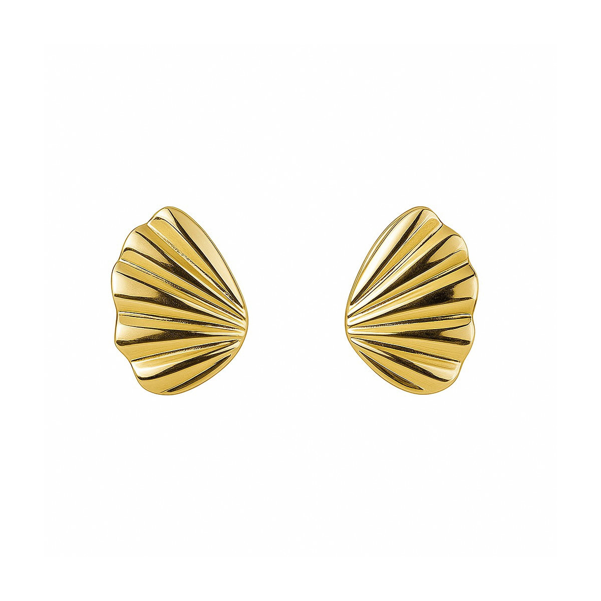 Pendientes de Oro de 18k con Diseño de Concha Abanico