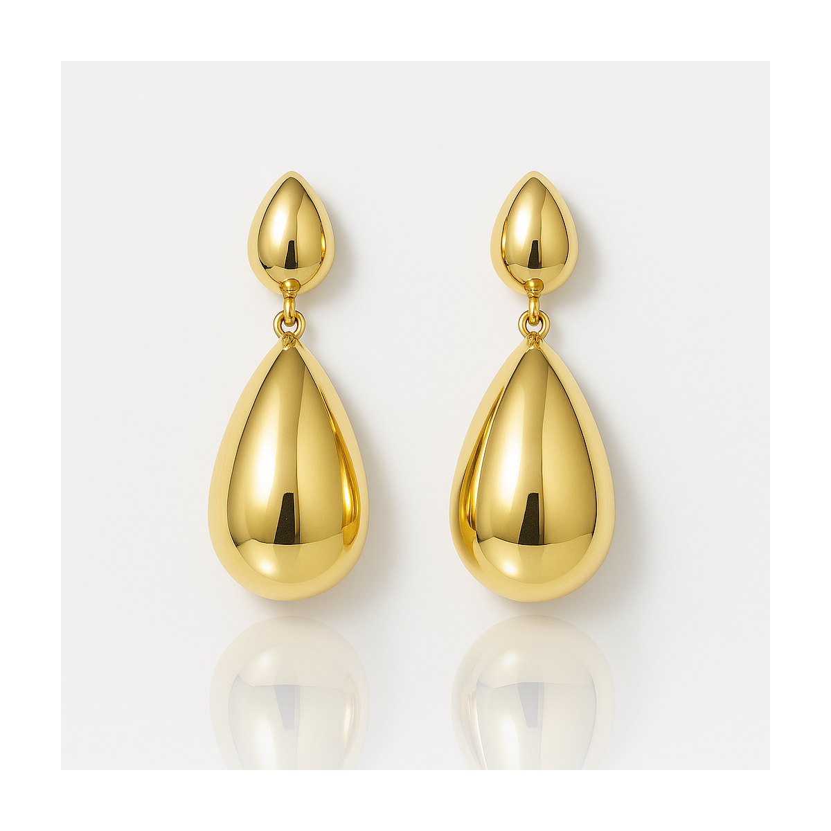 Pendientes gota de oro amarillo de 18K