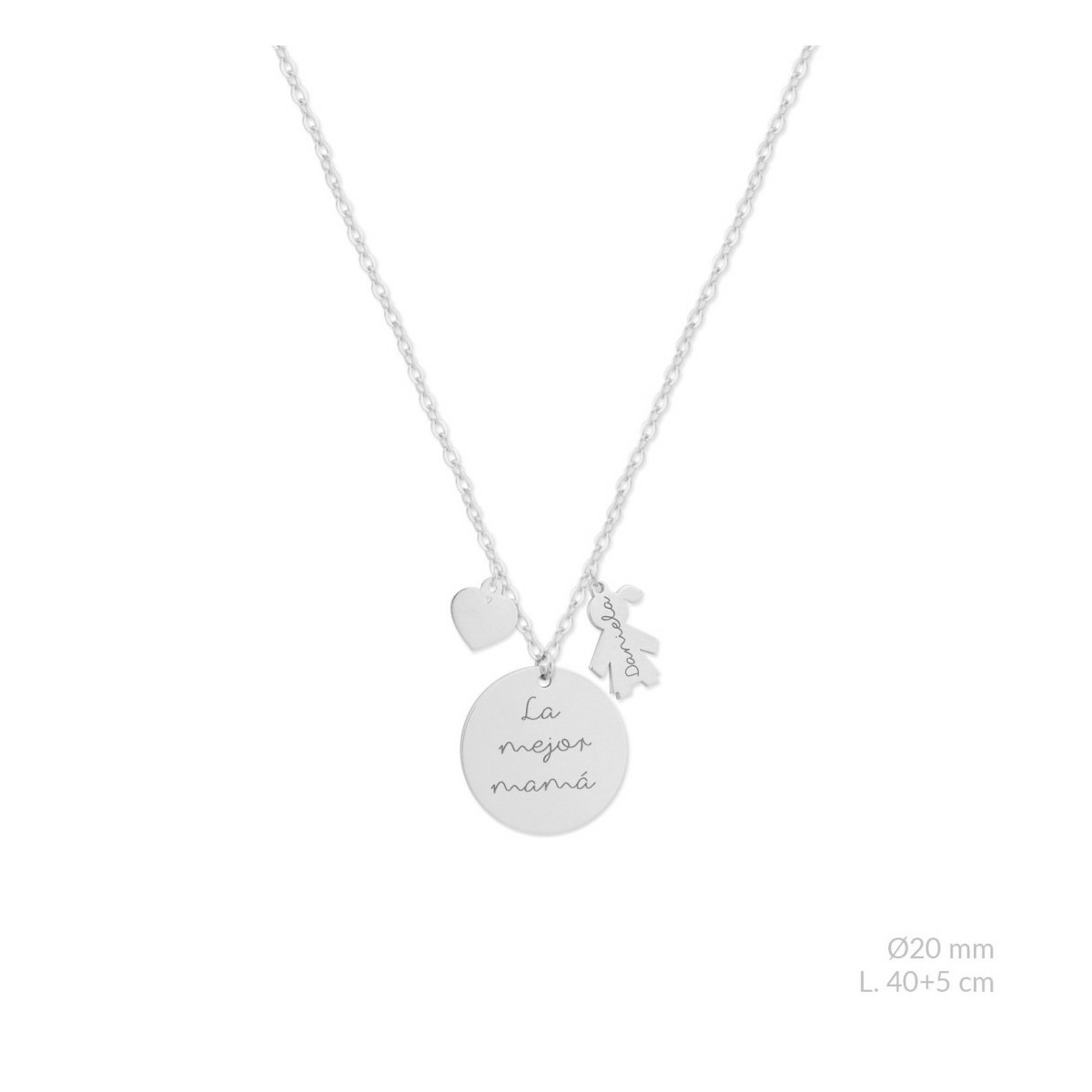 Collar Chapa Personalizable Niña Corazón