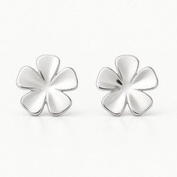 Pendientes florales en oro blanco