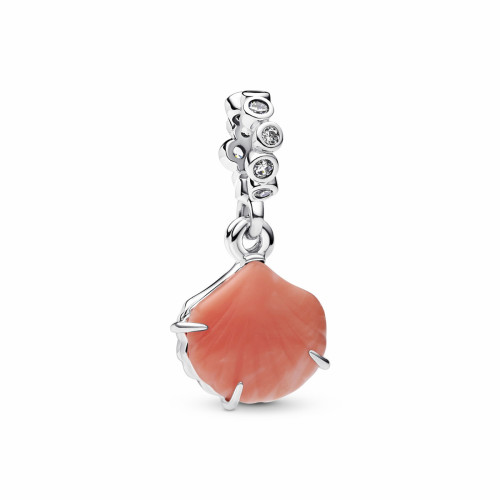 Charm Colgante Doble Concha Color Coral PANDORA