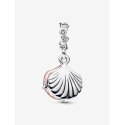 Charm Colgante Doble Concha Color Coral PANDORA