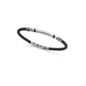 Pulsera de hombre de acero y silicona negra