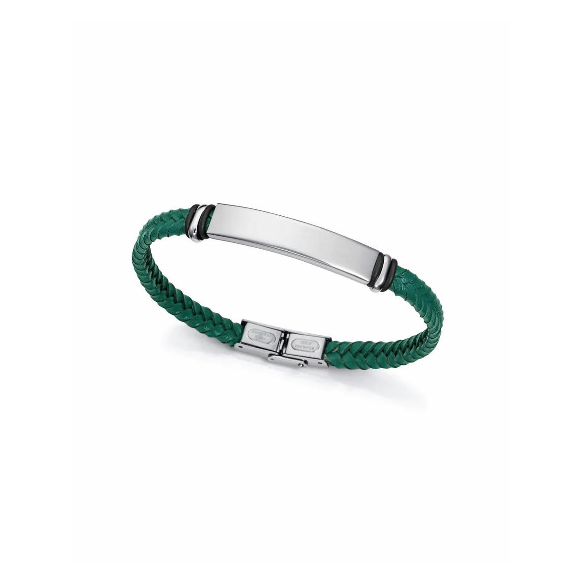 Pulsera de hombre de acero y piel verde VICEROY