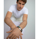 Pulsera de hombre de acero y piel verde VICEROY