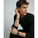 Pulsera de hombre de acero y silicona negra