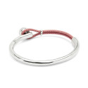 Pulsera semirígida bañada en plata de ley con cuero Rosa UNO DE 50 - PUL2551RSAMTL0