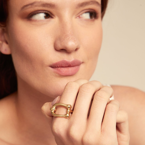 Anillo bañado en oro 18k UNO DE 50 - ANI0808ORO000