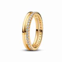 Anillo Doble BandaRecubrimiento en oro de 14k PANDORA - 163799C01