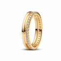 Anillo Doble BandaRecubrimiento en oro de 14k PANDORA - 163799C01