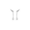 Pendientes de plata trepador con gema color blanco