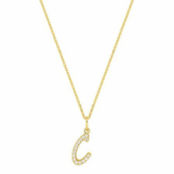 Collar Inicial Oro 9k diamantes C