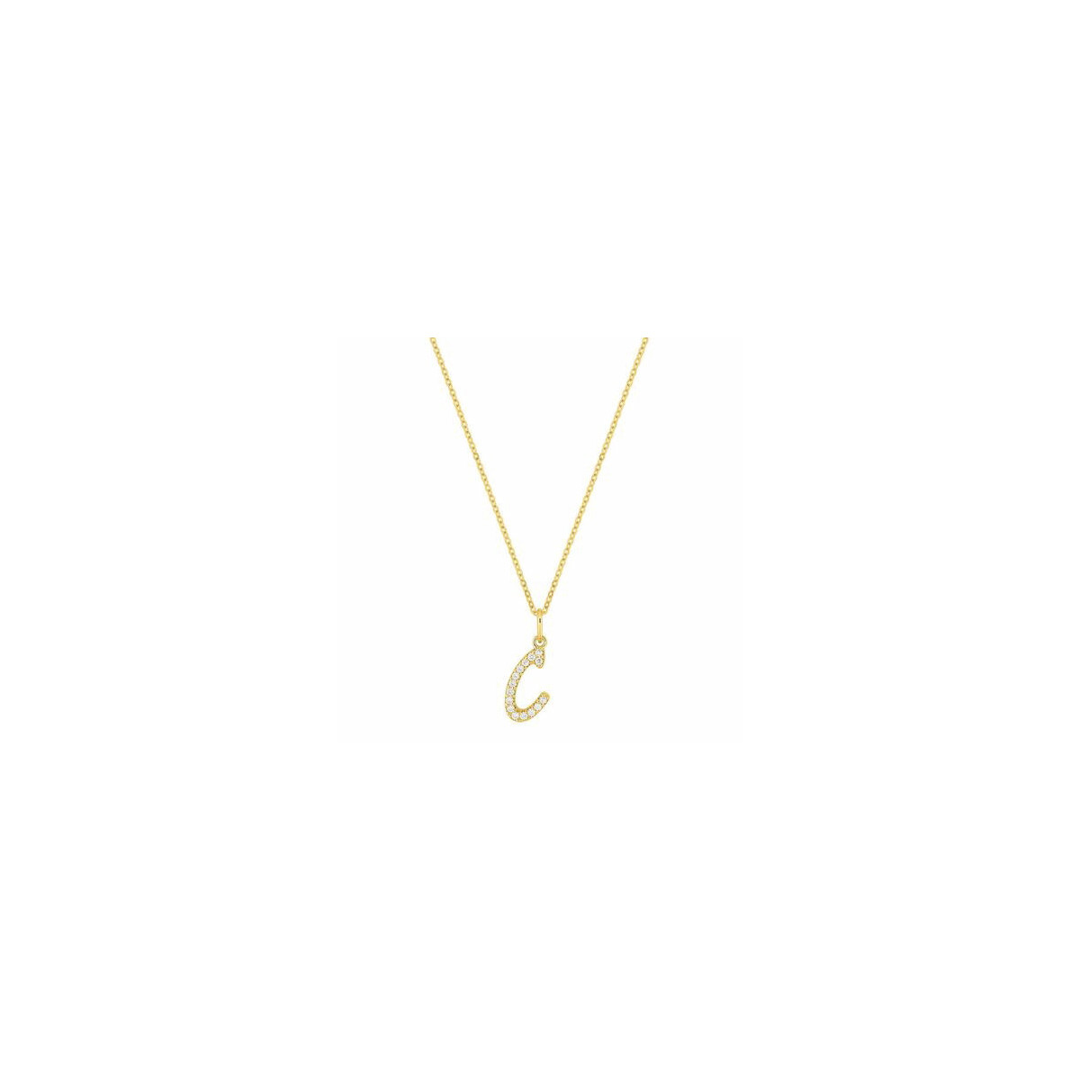 Collar Inicial Oro 9k diamantes C