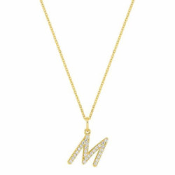 Inicial M en Oro 9k Diamantes