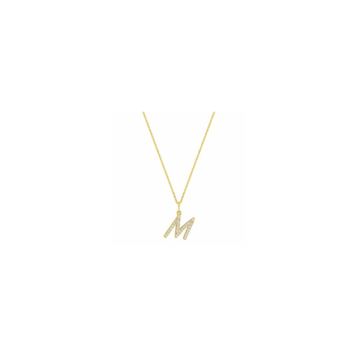 Inicial M en Oro 9k Diamantes