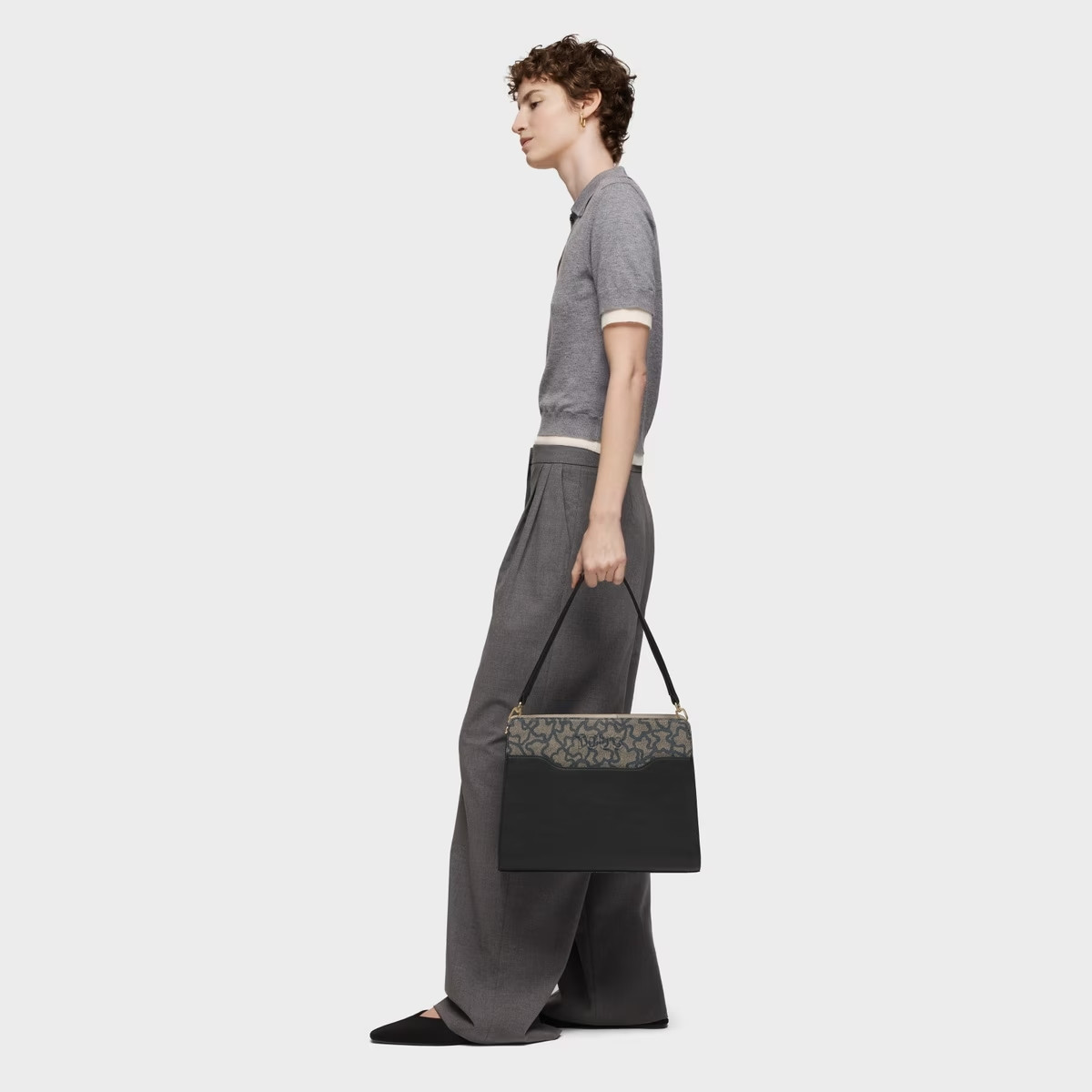 Shopper mediano negro Kaos Icon TOUS