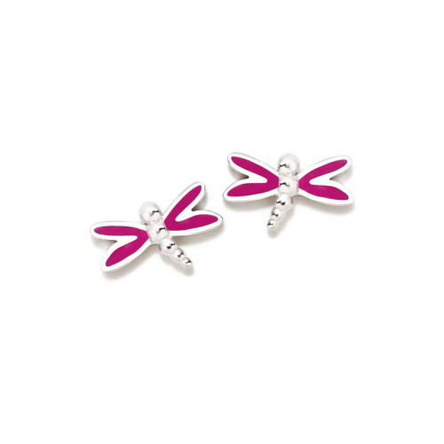 Pendientes de plata de ley y baño de rodio, con esmalte y cierre de rosca. AGATHA RUIZ DE LA PRADA