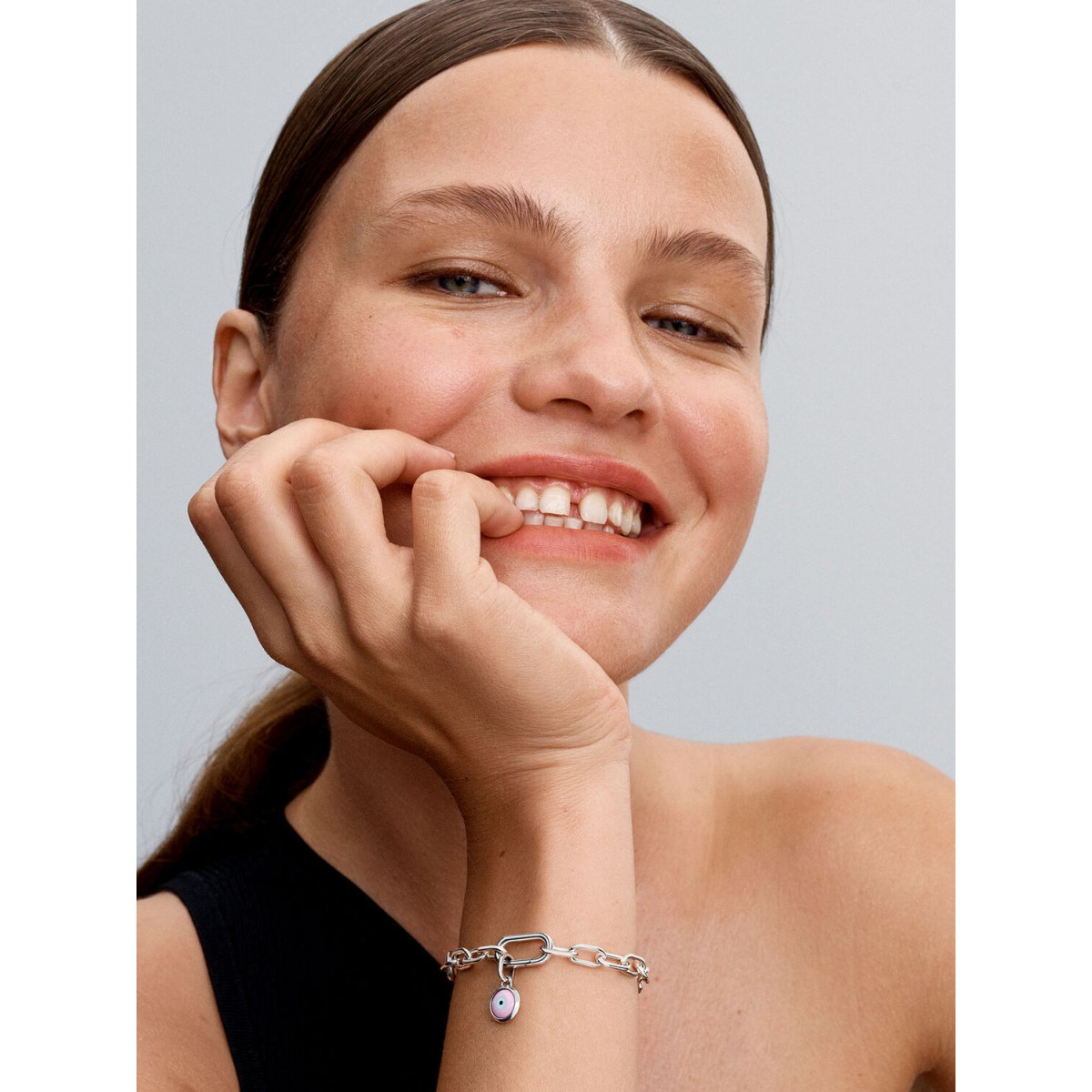 Charm Mini Colgante Pandora ME Ojo Turco Grabable de Cristal de MuranoPANDORA
