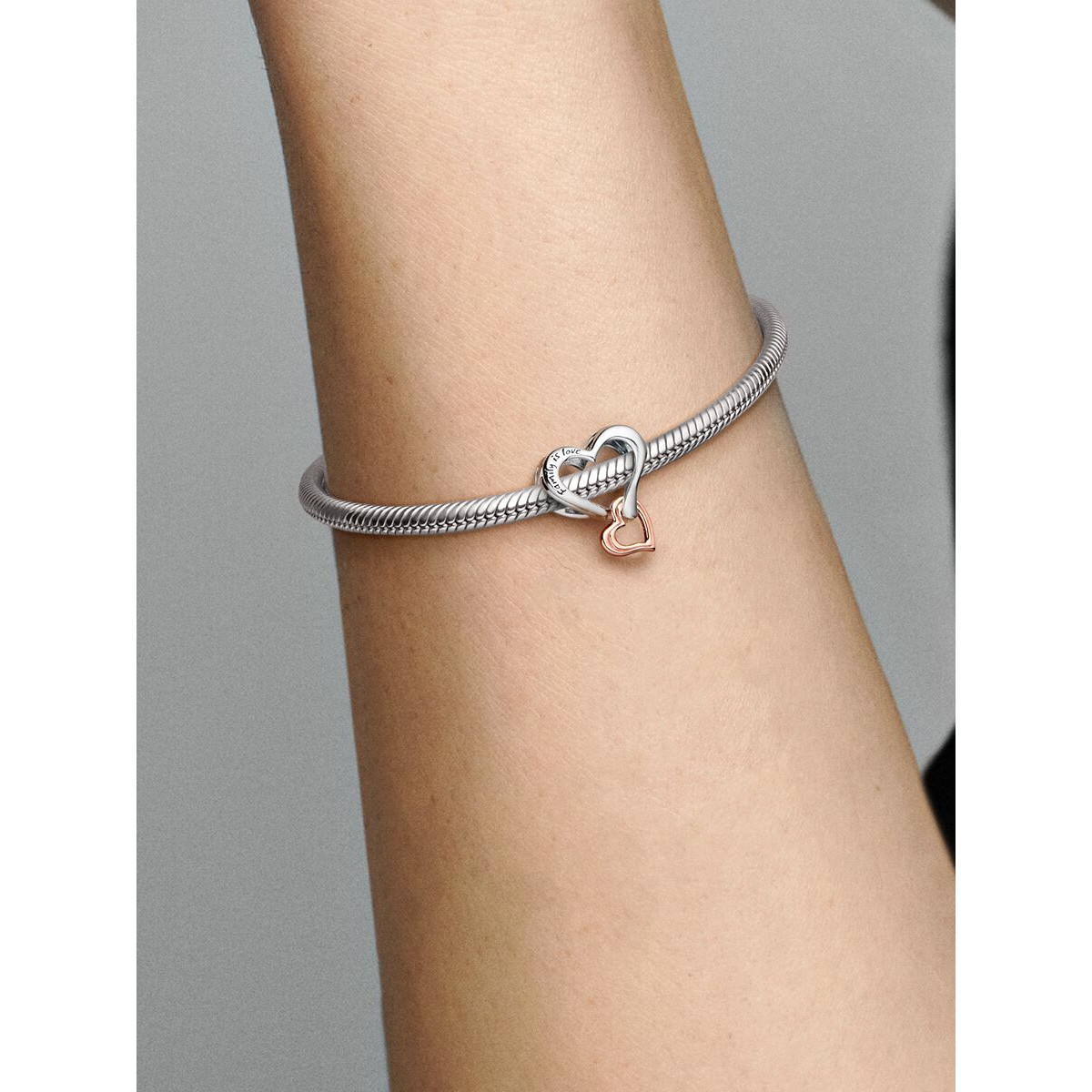 Charm Corazón Infinito en Filigrana en Dos Tonos