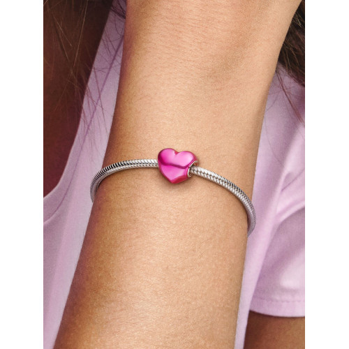 Charm Corazón Metálico RosaPANDORA