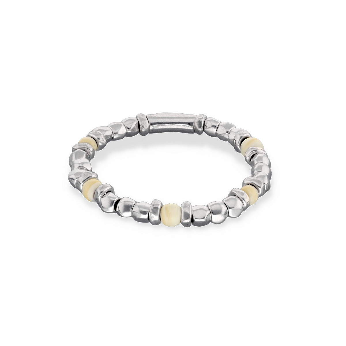 Pulsera Elástica Marfil Ser Imparable UNO DE 50 - PUL2585MFLMTL0