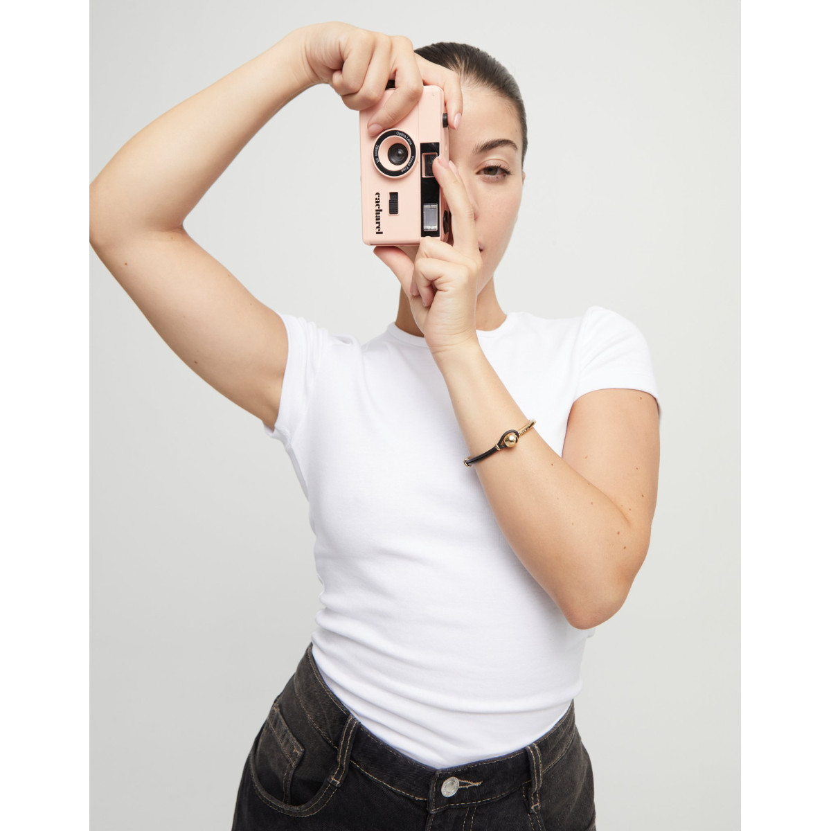 Pulsera semirígida bañada en oro 18k coN piel UNO DE 50 - PUL2551MROORO0