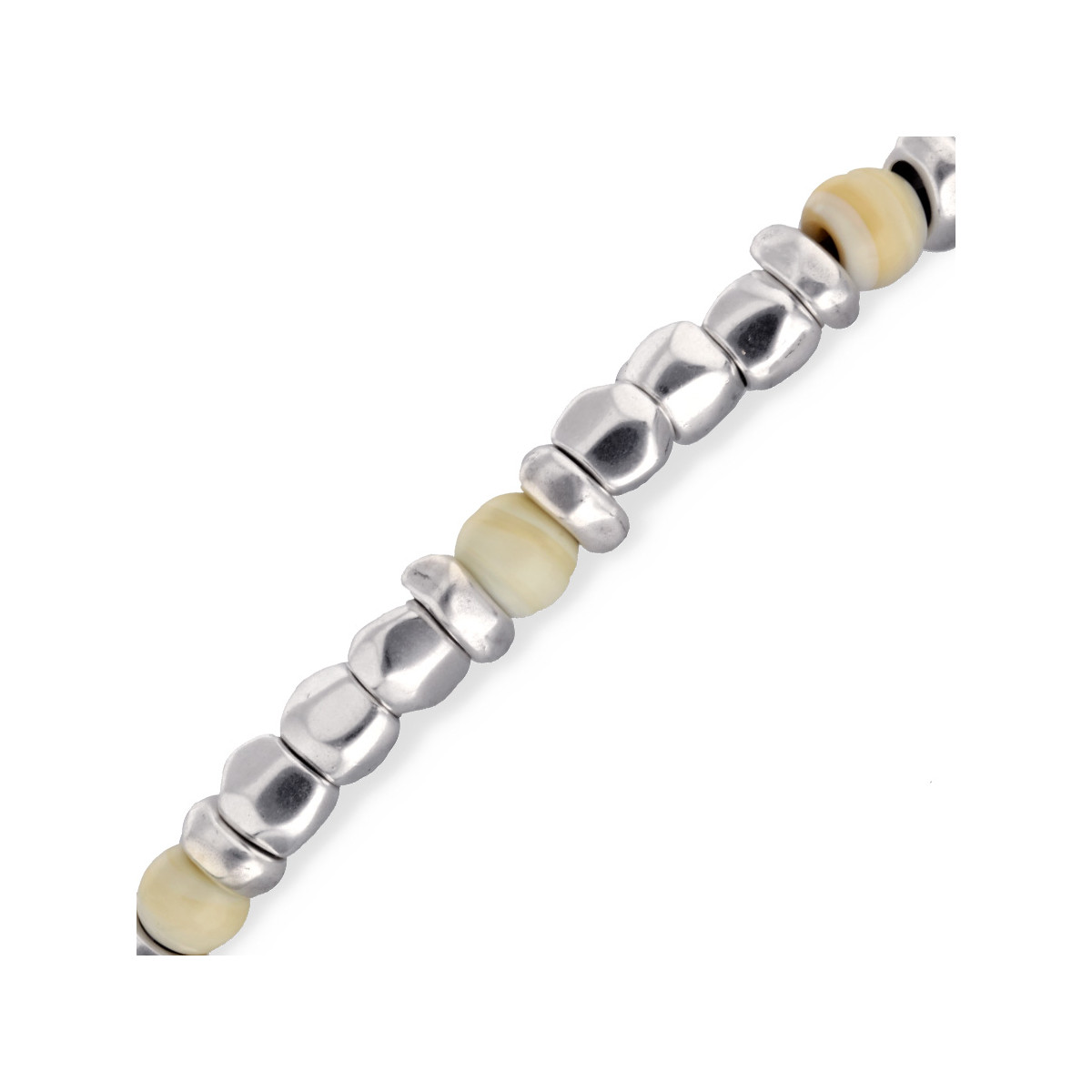 Pulsera Elástica Marfil Ser Imparable UNO DE 50 - PUL2585MFLMTL0