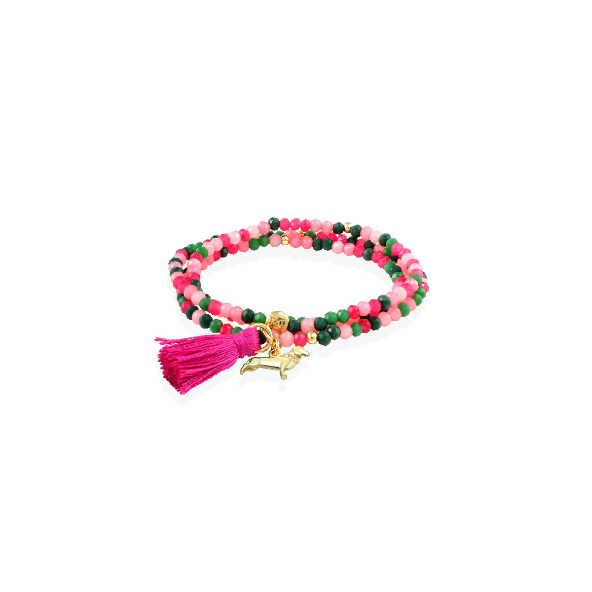 Pulsera ZEN frambuesa con perro MARINA GARCIA