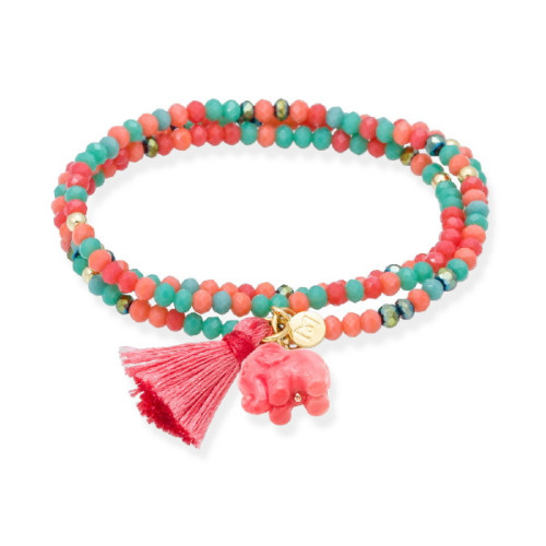 Pulsera Zen Coral Elefante MARINA GARCIA