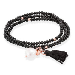 Marina Garcia Pulsera Zen Piedra Negra Perla