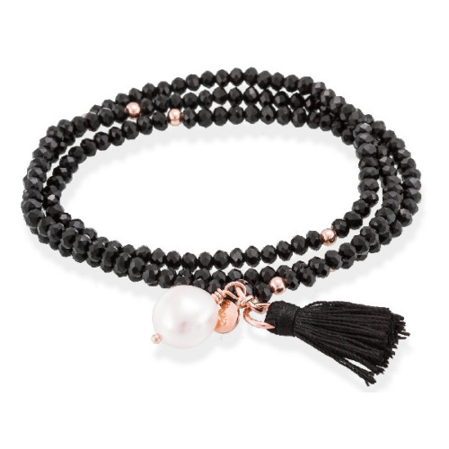 Marina Garcia Pulsera Zen Piedra Negra Perla