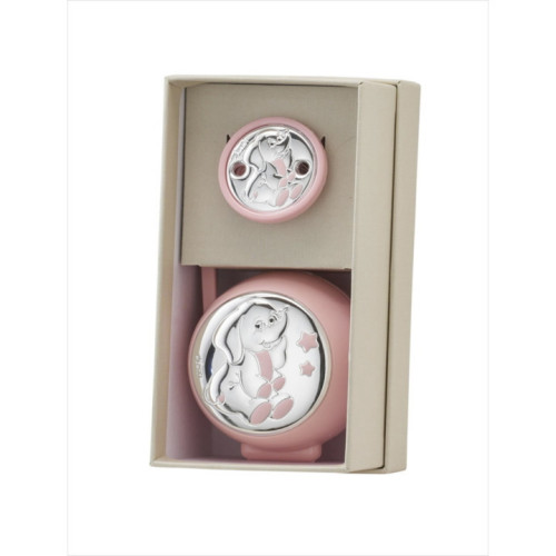 Set Pinza Chupete Elefante Rosa