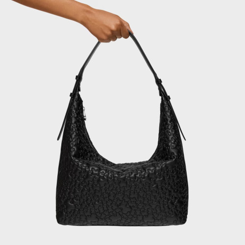 Bolso de hombro grande negro TOUS Puffy bear