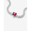 Pulsera Tenis Corazón Brillante Rojo - 590041C02