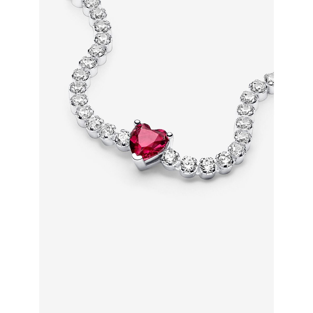 Pulsera Tenis Corazón Brillante Rojo - 590041C02