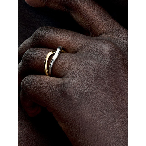 Anillo Pandora Entrelazado Dos Tonos - 163262C00