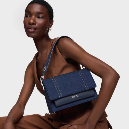 Bandolera mediana azul TOUS Audree denim