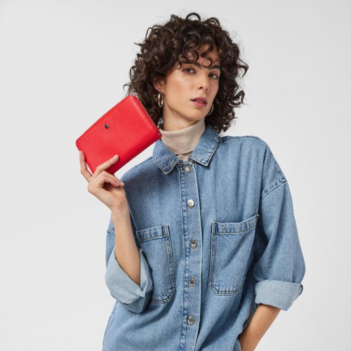 Billetera mediana roja TOUS New Dubai Saffiano