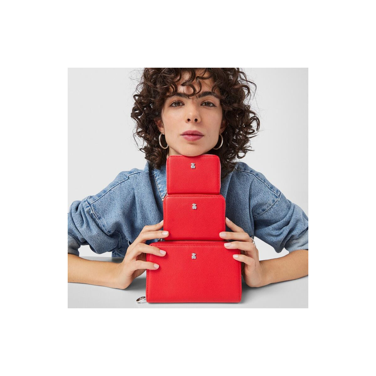 Billetera mediana roja TOUS New Dubai Saffiano