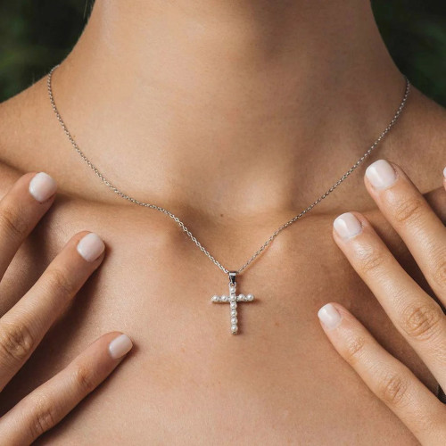 Collar cruz perla ITEMPORALITY