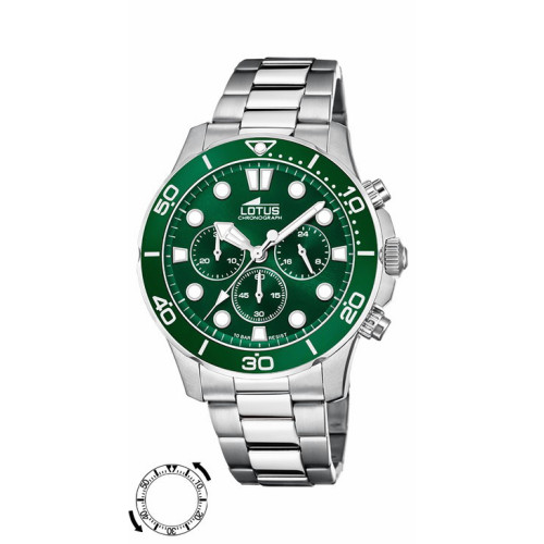 Reloj cronógrafo verde LOTUS