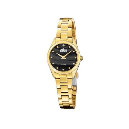 Set Reloj y pulsera dorado esfera negro LOTUS