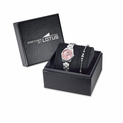 Set reloj y pulsera esfera rosa mujer LOTUS
