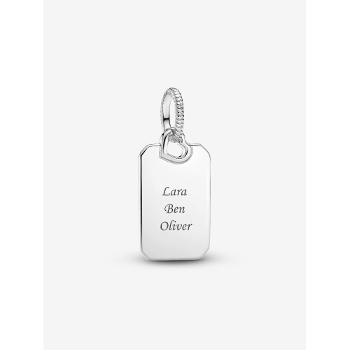 Colgante Pandora Etiqueta Rectangular Para Grabar