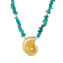 Collar Turquesa Caracola Perla Natural ROCÍO MARTÍN