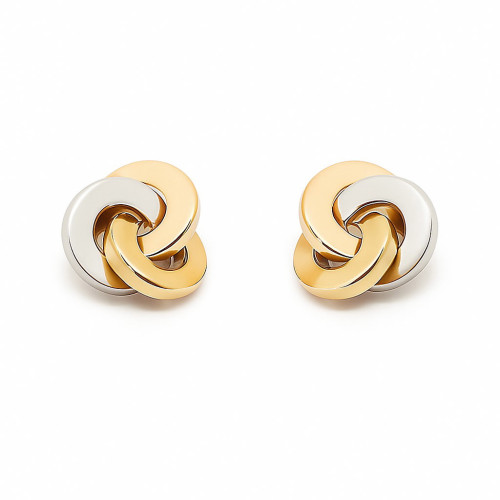 Pendientes nudo en oro tricolor de 18K