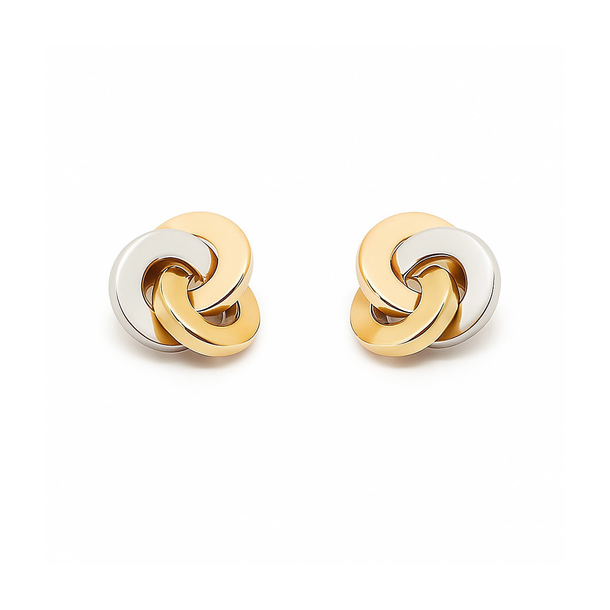 Pendientes nudo en oro tricolor de 18K